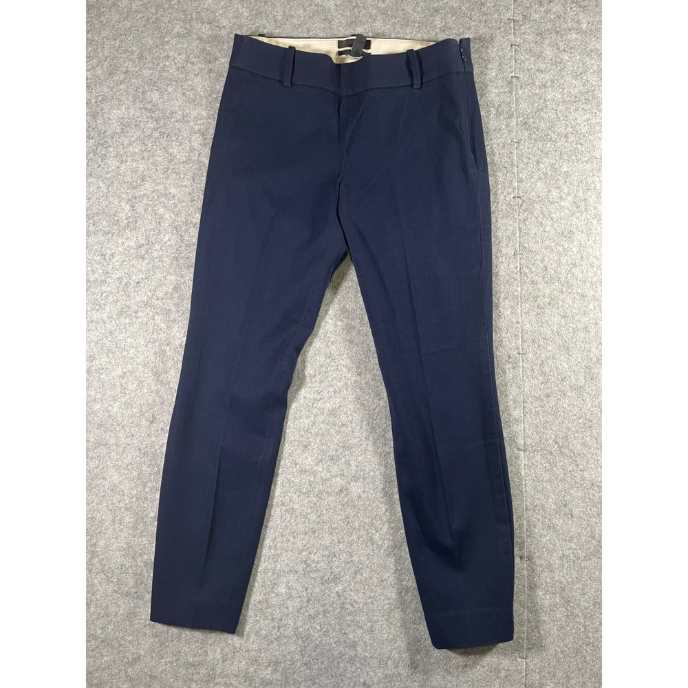 J.Crew Minnie Pant Navy Blue Bi-Stretch Wool Blend Side Zip Slim Crop Pants 00